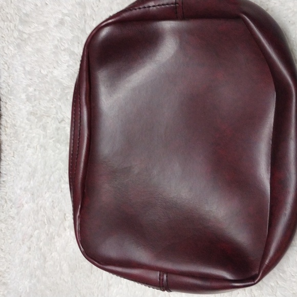 Smal Toiletry Zipper Burgundy and Black Bag Lot of 2 - Picture 4 of 8